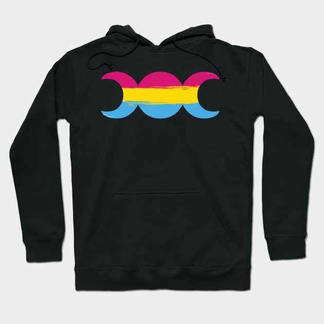 Witchy Triple Moon Goddess Symbol - Pansexual Hoodie by LaLunaWinters